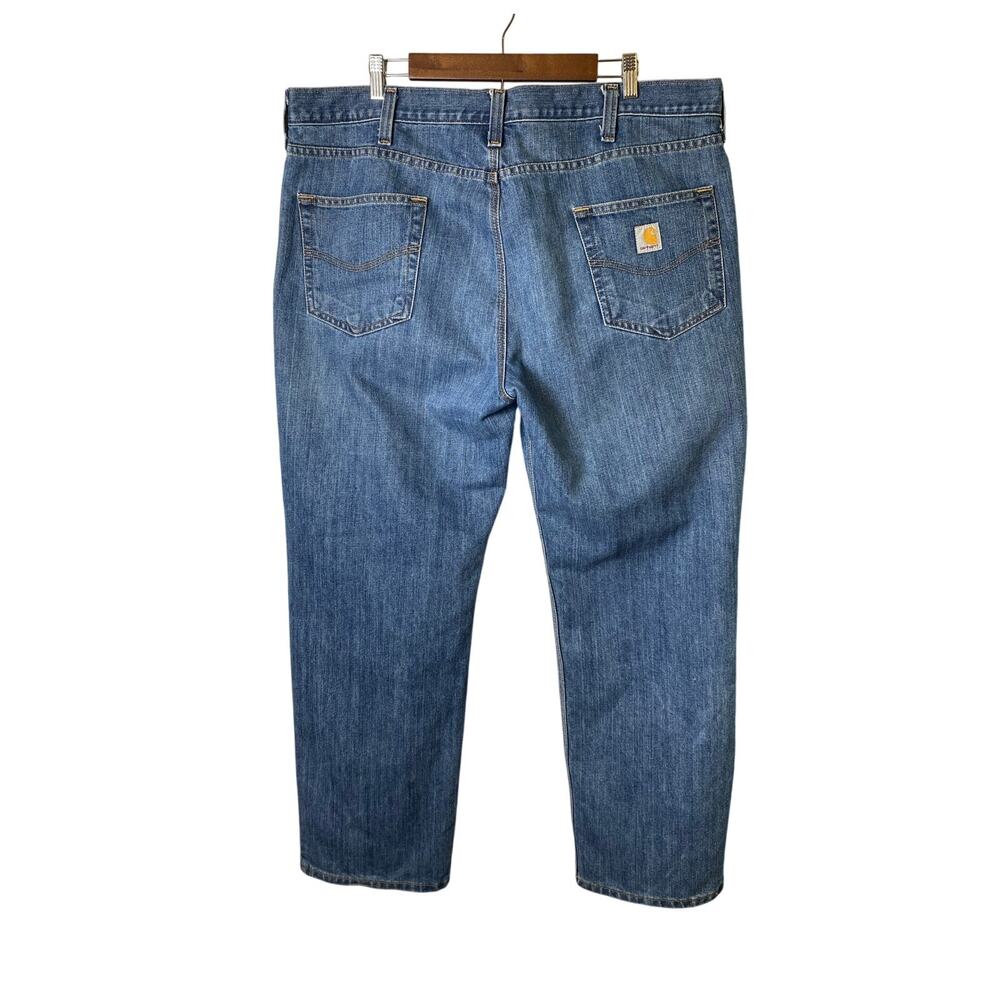 Carhartt Men's Blue Denim Straight Relaxed Fit Jeans Size 42X30
